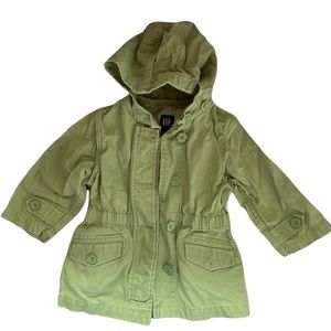 Baby Gap 12-18M girls green jacket. Pull string waist